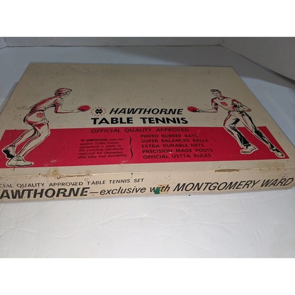 Vintage Hawthorne Official Table Tennis Set Montgomery Ward Ping Pong 60-4777 - Picture 12 of 12